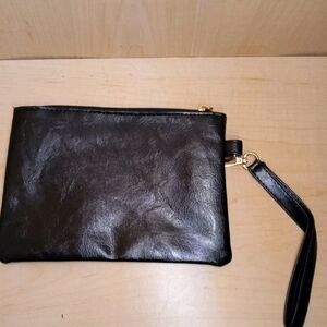 Black Faux Leather Unbranded Wristlet Wallet
